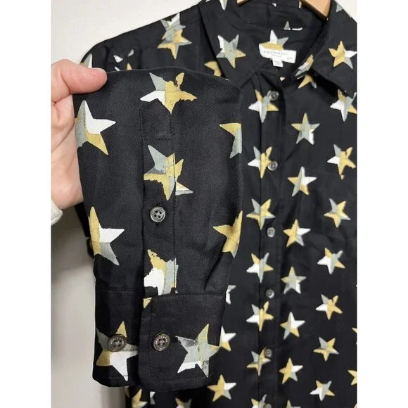 Equipment Femme Dress Women XS Black Brett Star Print Silk Shirt Dress - Picture 7 of 12